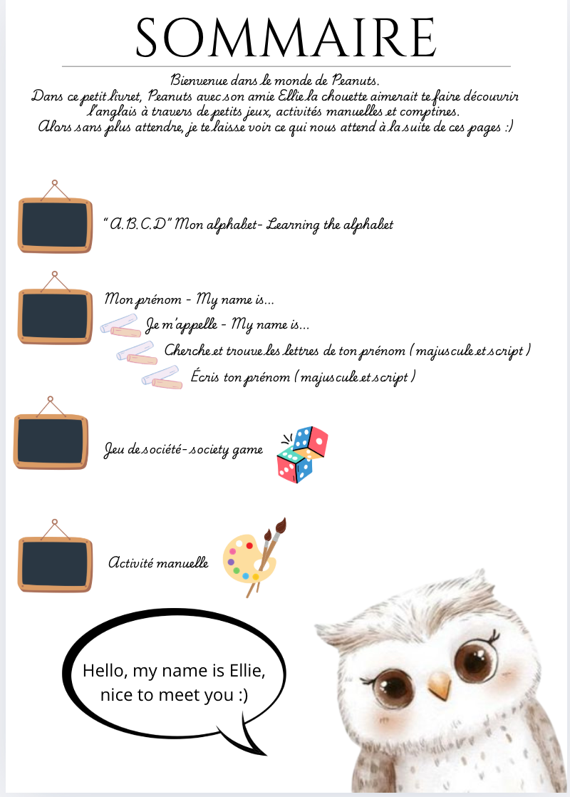 Livret Anglais- Alphabet